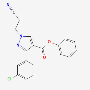 phenyl 3-(3-chlorophenyl)-1-(2-cyanoethyl)-1H-pyrazole-4-carboxylate