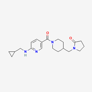 molecular formula C20H28N4O2 B4949178 1-{[1-({6-[(cyclopropylmethyl)amino]-3-pyridinyl}carbonyl)-4-piperidinyl]methyl}-2-pyrrolidinone 