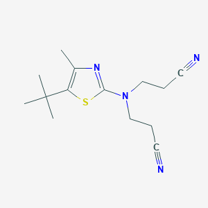 molecular formula C14H20N4S B4949208 3,3'-[(5-tert-butyl-4-methyl-1,3-thiazol-2-yl)imino]dipropanenitrile 