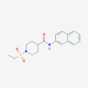 molecular formula C18H22N2O3S B4949252 1-(ethylsulfonyl)-N-2-naphthyl-4-piperidinecarboxamide 