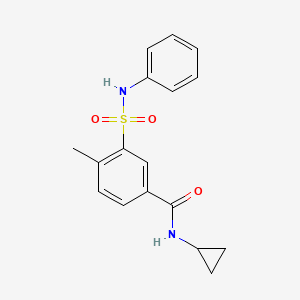 molecular formula C17H18N2O3S B4949275 3-(anilinosulfonyl)-N-cyclopropyl-4-methylbenzamide 