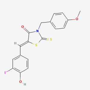 molecular formula C18H14INO3S2 B4949280 5-(4-hydroxy-3-iodobenzylidene)-3-(4-methoxybenzyl)-2-thioxo-1,3-thiazolidin-4-one 