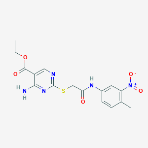 ethyl 4-amino-2-({2-[(4-methyl-3-nitrophenyl)amino]-2-oxoethyl}thio)-5-pyrimidinecarboxylate