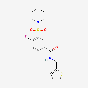 4-fluoro-3-(1-piperidinylsulfonyl)-N-(2-thienylmethyl)benzamide