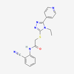 molecular formula C18H16N6OS B4949342 N-(2-cyanophenyl)-2-{[4-ethyl-5-(4-pyridinyl)-4H-1,2,4-triazol-3-yl]thio}acetamide 