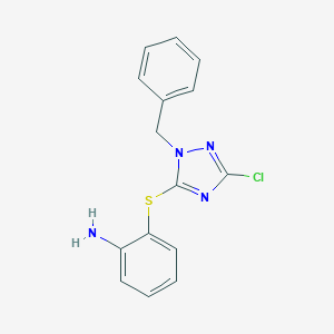 molecular formula C15H13ClN4S B494937 2-[(1-benzyl-3-chloro-1H-1,2,4-triazol-5-yl)sulfanyl]aniline CAS No. 914357-48-5