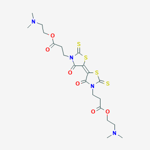 molecular formula C20H28N4O6S4 B4949373 bis[2-(dimethylamino)ethyl] 3,3'-(4,4'-dioxo-2,2'-dithioxo-5,5'-bi-1,3-thiazolidine-3,3'-diyl)dipropanoate 