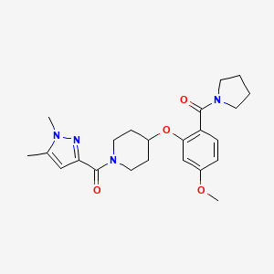1-[(1,5-dimethyl-1H-pyrazol-3-yl)carbonyl]-4-[5-methoxy-2-(1-pyrrolidinylcarbonyl)phenoxy]piperidine