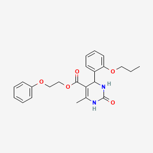 molecular formula C23H26N2O5 B4949401 2-phenoxyethyl 6-methyl-2-oxo-4-(2-propoxyphenyl)-1,2,3,4-tetrahydro-5-pyrimidinecarboxylate 