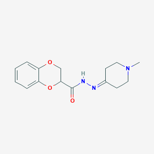 molecular formula C15H19N3O3 B4949408 N'-(1-methyl-4-piperidinylidene)-2,3-dihydro-1,4-benzodioxine-2-carbohydrazide 