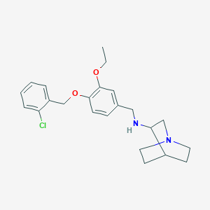 molecular formula C23H29ClN2O2 B494942 N-{4-[(2-chlorobenzyl)oxy]-3-ethoxybenzyl}-1-azabicyclo[2.2.2]octan-3-amine 