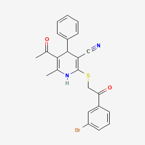 5-acetyl-2-{[2-(3-bromophenyl)-2-oxoethyl]thio}-6-methyl-4-phenyl-1,4-dihydro-3-pyridinecarbonitrile