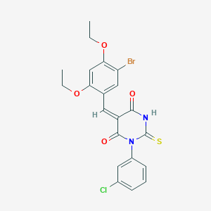 molecular formula C21H18BrClN2O4S B4949434 5-(5-bromo-2,4-diethoxybenzylidene)-1-(3-chlorophenyl)-2-thioxodihydro-4,6(1H,5H)-pyrimidinedione 
