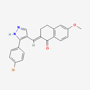 molecular formula C21H17BrN2O2 B4949440 2-{[3-(4-bromophenyl)-1H-pyrazol-4-yl]methylene}-6-methoxy-3,4-dihydro-1(2H)-naphthalenone 