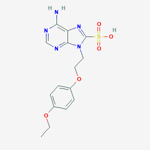 molecular formula C15H17N5O5S B494946 6-amino-9-[2-(4-ethoxyphenoxy)ethyl]-9H-purine-8-sulfonic acid 