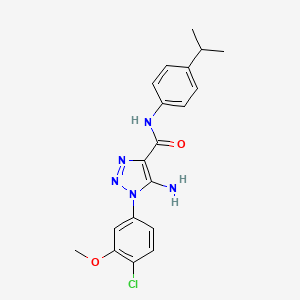 molecular formula C19H20ClN5O2 B4949490 5-amino-1-(4-chloro-3-methoxyphenyl)-N-(4-isopropylphenyl)-1H-1,2,3-triazole-4-carboxamide 