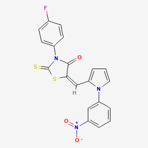 molecular formula C20H12FN3O3S2 B4949529 3-(4-fluorophenyl)-5-{[1-(3-nitrophenyl)-1H-pyrrol-2-yl]methylene}-2-thioxo-1,3-thiazolidin-4-one 