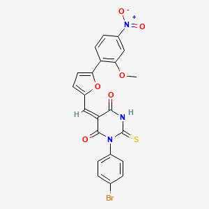 molecular formula C22H14BrN3O6S B4949548 1-(4-bromophenyl)-5-{[5-(2-methoxy-4-nitrophenyl)-2-furyl]methylene}-2-thioxodihydro-4,6(1H,5H)-pyrimidinedione 