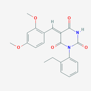 molecular formula C21H20N2O5 B4949557 5-(2,4-dimethoxybenzylidene)-1-(2-ethylphenyl)-2,4,6(1H,3H,5H)-pyrimidinetrione 