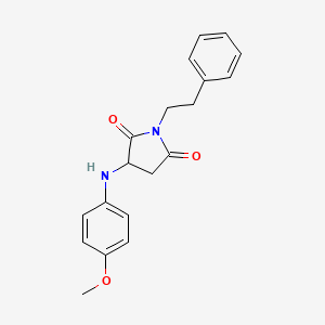 molecular formula C19H20N2O3 B4949574 3-[(4-methoxyphenyl)amino]-1-(2-phenylethyl)-2,5-pyrrolidinedione 