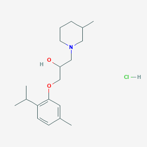 molecular formula C19H32ClNO2 B4949576 1-(2-isopropyl-5-methylphenoxy)-3-(3-methyl-1-piperidinyl)-2-propanol hydrochloride 
