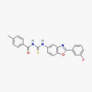 N-({[2-(3-fluorophenyl)-1,3-benzoxazol-5-yl]amino}carbonothioyl)-4-methylbenzamide