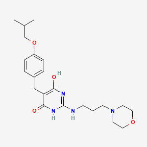 molecular formula C22H32N4O4 B4949618 5-(4-isobutoxybenzyl)-2-{[3-(4-morpholinyl)propyl]amino}-4,6-pyrimidinediol 