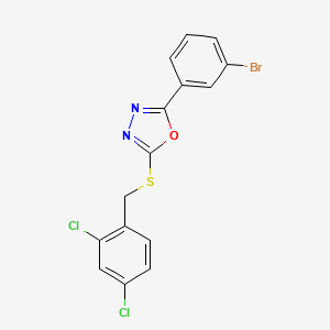 molecular formula C15H9BrCl2N2OS B4949644 2-(3-bromophenyl)-5-[(2,4-dichlorobenzyl)thio]-1,3,4-oxadiazole 