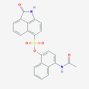 molecular formula C23H16N2O5S B494965 4-(Acetylamino)-1-naphthyl 2-oxo-1,2-dihydrobenzo[cd]indole-6-sulfonate 