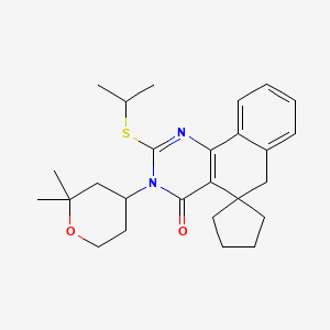 3-(2,2-dimethyltetrahydro-2H-pyran-4-yl)-2-(isopropylthio)-3H-spiro[benzo[h]quinazoline-5,1'-cyclopentan]-4(6H)-one