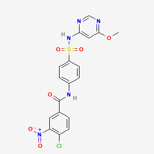 4-chloro-N-[4-[(6-methoxypyrimidin-4-yl)sulfamoyl]phenyl]-3-nitrobenzamide