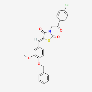 5-[4-(benzyloxy)-3-methoxybenzylidene]-3-[2-(4-chlorophenyl)-2-oxoethyl]-1,3-thiazolidine-2,4-dione