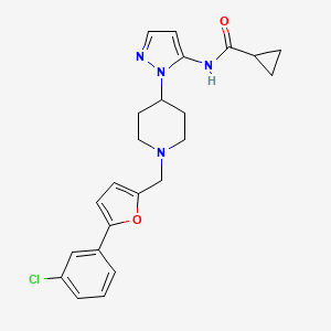 N-[1-(1-{[5-(3-chlorophenyl)-2-furyl]methyl}-4-piperidinyl)-1H-pyrazol-5-yl]cyclopropanecarboxamide