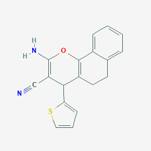 molecular formula C18H14N2OS B494976 2-amino-4-(2-thienyl)-5,6-dihydro-4H-benzo[h]chromene-3-carbonitrile 