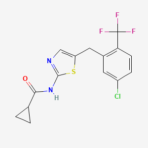 N-{5-[5-chloro-2-(trifluoromethyl)benzyl]-1,3-thiazol-2-yl}cyclopropanecarboxamide