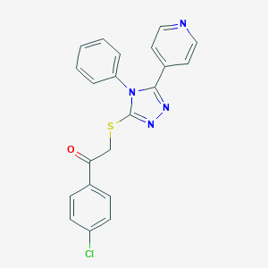 molecular formula C21H15ClN4OS B494983 1-(4-chlorophenyl)-2-{[4-phenyl-5-(pyridin-4-yl)-4H-1,2,4-triazol-3-yl]sulfanyl}ethan-1-one CAS No. 325693-94-5