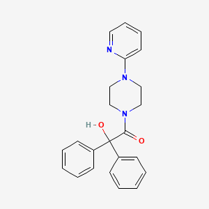 molecular formula C23H23N3O2 B4949833 2-oxo-1,1-diphenyl-2-[4-(2-pyridinyl)-1-piperazinyl]ethanol 