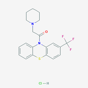 molecular formula C20H20ClF3N2OS B4949887 10-(1-piperidinylacetyl)-2-(trifluoromethyl)-10H-phenothiazine hydrochloride 