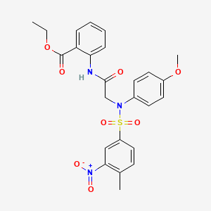 ethyl 2-({N-(4-methoxyphenyl)-N-[(4-methyl-3-nitrophenyl)sulfonyl]glycyl}amino)benzoate