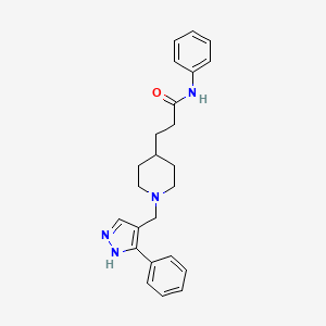 N-phenyl-3-{1-[(3-phenyl-1H-pyrazol-4-yl)methyl]-4-piperidinyl}propanamide