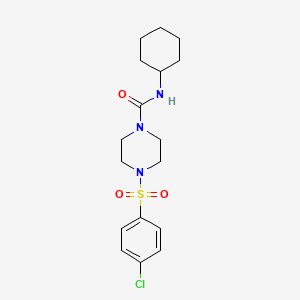 4-[(4-chlorophenyl)sulfonyl]-N-cyclohexyl-1-piperazinecarboxamide