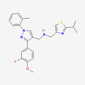 1-[3-(3-fluoro-4-methoxyphenyl)-1-(2-methylphenyl)-1H-pyrazol-4-yl]-N-[(2-isopropyl-1,3-thiazol-4-yl)methyl]methanamine