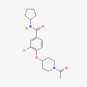 molecular formula C19H25ClN2O3 B4949996 4-[(1-acetyl-4-piperidinyl)oxy]-3-chloro-N-cyclopentylbenzamide 