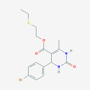 molecular formula C16H19BrN2O3S B4950031 2-(ethylthio)ethyl 4-(4-bromophenyl)-6-methyl-2-oxo-1,2,3,4-tetrahydro-5-pyrimidinecarboxylate 