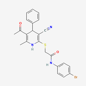 2-[(5-acetyl-3-cyano-6-methyl-4-phenyl-1,4-dihydro-2-pyridinyl)thio]-N-(4-bromophenyl)acetamide