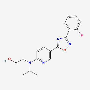 molecular formula C18H19FN4O2 B4950066 2-[{5-[3-(2-fluorophenyl)-1,2,4-oxadiazol-5-yl]-2-pyridinyl}(isopropyl)amino]ethanol 