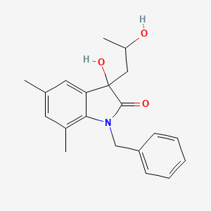 molecular formula C20H23NO3 B4950070 1-benzyl-3-hydroxy-3-(2-hydroxypropyl)-5,7-dimethyl-1,3-dihydro-2H-indol-2-one 