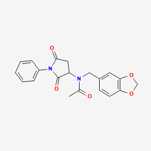 N-(1,3-benzodioxol-5-ylmethyl)-N-(2,5-dioxo-1-phenyl-3-pyrrolidinyl)acetamide