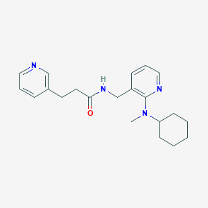 molecular formula C21H28N4O B4950160 N-({2-[cyclohexyl(methyl)amino]-3-pyridinyl}methyl)-3-(3-pyridinyl)propanamide 