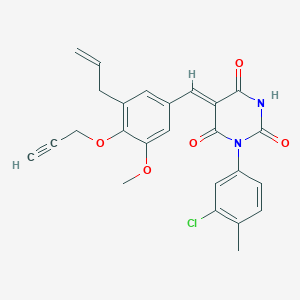 molecular formula C25H21ClN2O5 B4950172 5-[3-allyl-5-methoxy-4-(2-propyn-1-yloxy)benzylidene]-1-(3-chloro-4-methylphenyl)-2,4,6(1H,3H,5H)-pyrimidinetrione 